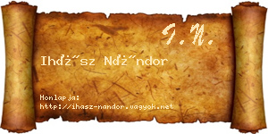 Ihász Nándor névjegykártya
