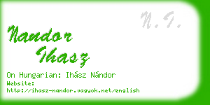nandor ihasz business card